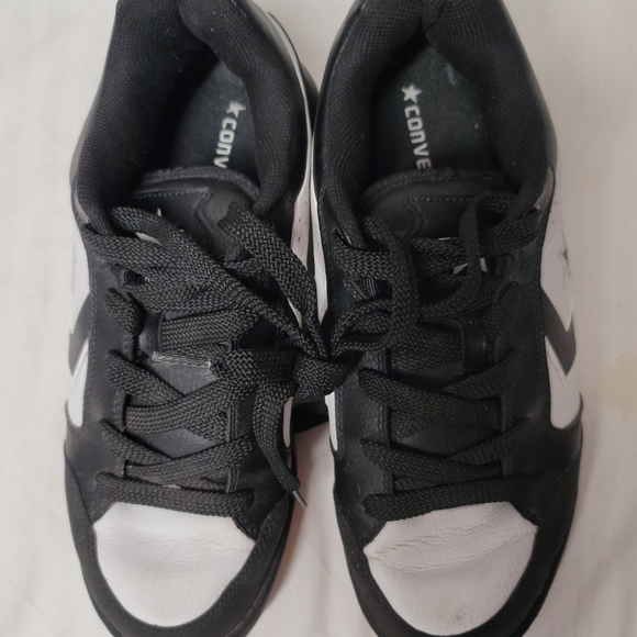 VERY RARE Converse Skateboarding Sneakers, Black & White Leather, US Men's 10 - Picture 5 of 7